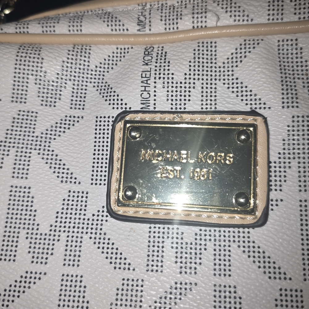 Michael Kors White and Gold Handbag